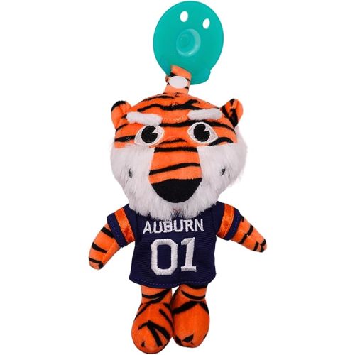 Gamezies Baby Boy and Girl Silicone Pacifier with College Mascot Removable, Washable Plush Toy CPSIA Tested, BPA-Free 0-6 Months (Auburn)