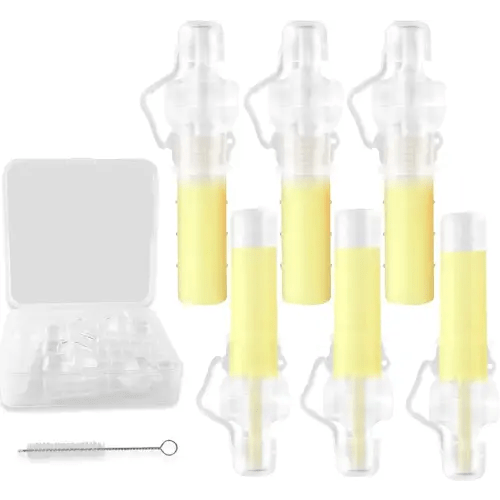 Colostrum Collector, Reusable Breastmilk Containers with Storage Case and Cleaning Brush, 100% Silicone Colostrum Containers, BPA Free, Multi-Use 5ml Collector, 6 Counts