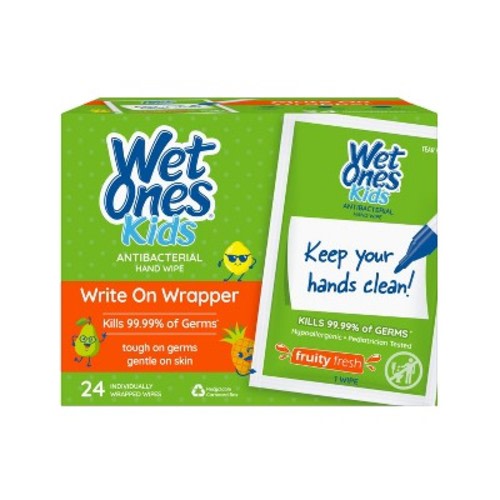 Wet Ones Kids' Writable Wrapper Hand Wipes Singles - 24ct