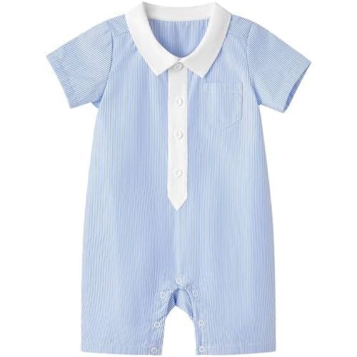 pureborn Baby Boys Girls Nautical Romper One-Piece Beach Outfit Summer Clothes 0-24 Months