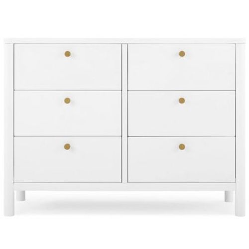 Delta Children Brooks 6 Drawer Dresser With Interlocking Drawers - Bianca White