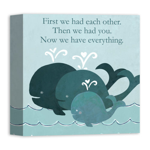 Zoomie Kids Maconay Little Whale Family Canvas Art | Wayfair