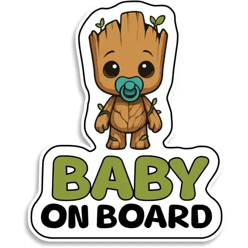 Baby on Board Signs for Car, Superhero on Boardl, Waterproof and UV-Resistant Baby on Board Sticker, Durable Sign for Safety Awareness, Easy to Apply for Window or Bumper