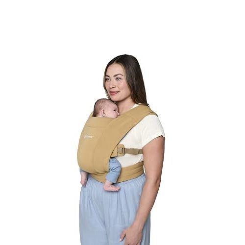 Ergobaby Embrace Cozy Newborn Baby Wrap Carrier (7-25 Pounds), Ponte Knit, Camel