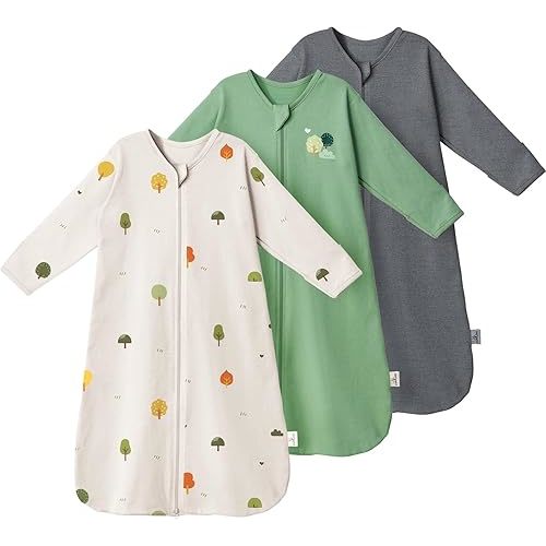 Baby Sleep Sack 6-12 Months 100% Cotton Long Sleeve - Wearable Baby Sleep Bag - 0.5 Tog Sleeping Sack for Newborn Infant
