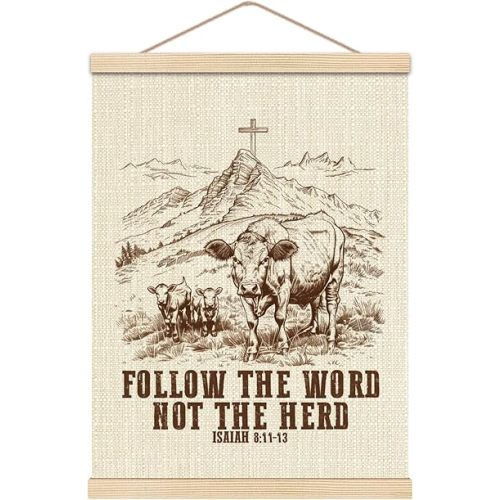 HKTZM Western Cowboy Wooden Poster Hanger Frame 12.5x17 Inch,Christian Wall Art Poster Hanger Frame,Bible Verse Wall Hanging Decor For Bedroom Living Room