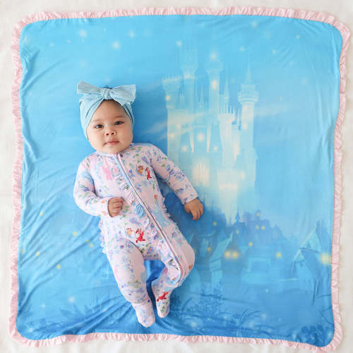 Disney Princess Cinderella & Cinderella's Castle Ruffled Luxette Patoo® Blanket