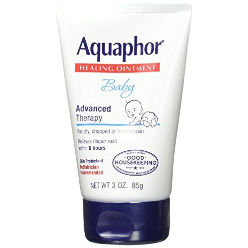 Aquaphor Baby Healing Ointment, Advanced Therapy for Chapped Cheeks and Diaper Rash, 3 oz. Tube (Pack of 3)