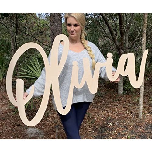 Custom Wood Name Sign by Panhandle Mercantile | Kids Room Decor | Childrens Wall Decor | Custom Name Plaque | Laser Cut Name | Pick Your Font Upto 54" Wide Multiple Size and Colors Available