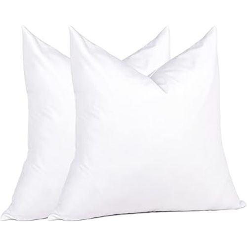 puredown® Natural Feather Down Throw Pillow Inserts 20 x 20 (Set of 2, White), Décor Pillow for Couch, Chairs, Office, Apartments