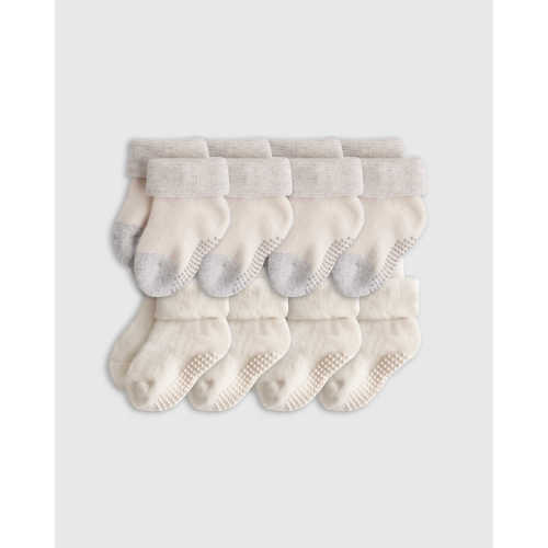 Organic Gripper Fold Over Socks 8-Pack