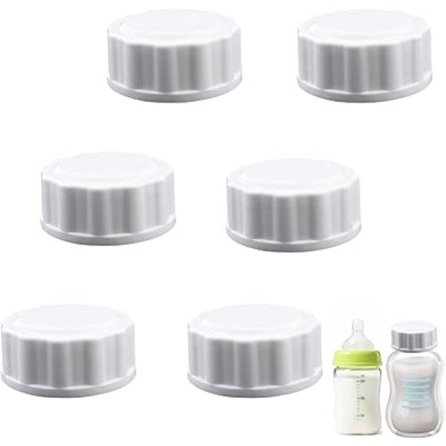 6-PCs Travel and Storage Bottle Caps Compatible with Avent Baby Bottles,Compatible with Avent Wide-Mouth Bottles