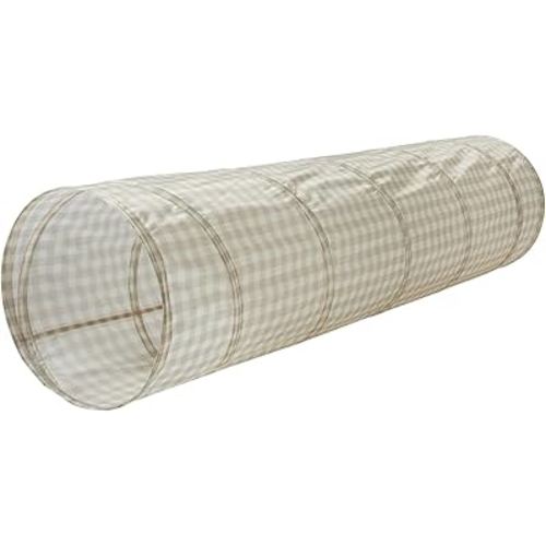 3 Sprouts Kids Play Tunnel with Eco-Friendly Recycled Fabric - Pop Up Crawling Tunnel for Indoor Play for Children to Crawl Through Tunnels - Collapsible Gross Motor Toy - Gingham Beige
