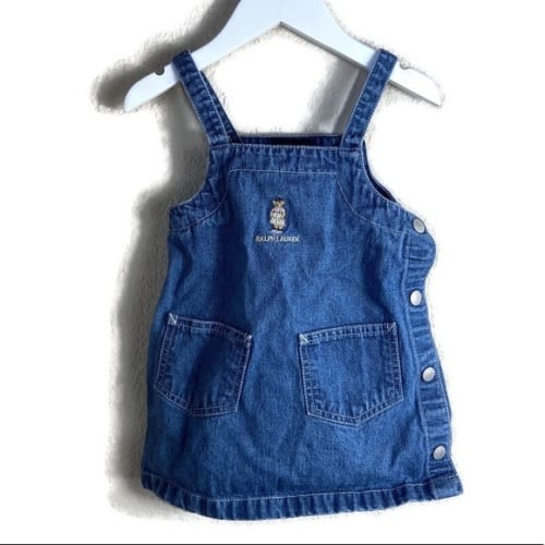 Vintage Ralph Lauren Baby Dress With Bear 18 Month