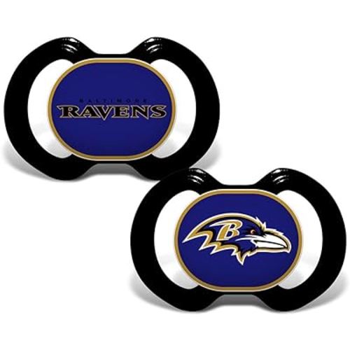 BabyFanatic Pacifier 2-Pack - NFL Baltimore Ravens - Officially Licensed League Gear