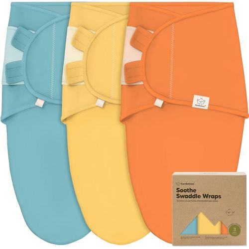 3-Pack Organic Baby Swaddle Sleep Sacks - Swaddles for Newborns, Infant 0-3 Months, Baby Girls, Boys, Soft & Snug Newborn Sleep Sack, Nursery Swaddling Blankets (Valiant)