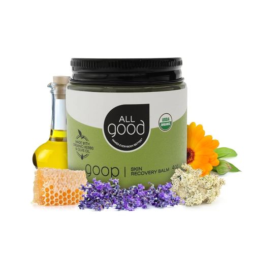 All Good Goop Organic Skin Care Recovery Balm - All Purpose Ointment w/Calendula, Lavender, Beeswax - Chafing Cream, Dry Skin Salve, Cracking Lip Moisturizer - Soothes, Hydrates & Calms - 4oz