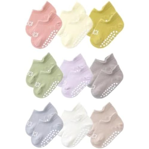 QandSweet Baby Boy Combed Cotton Socks Toddler Floor Sock Non-Skid for Newborn Infant Childrens
