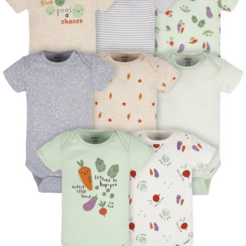 8-Pack Baby Neutral Happy Veggies Onesies® Bodysuits – Gerber Childrenswear