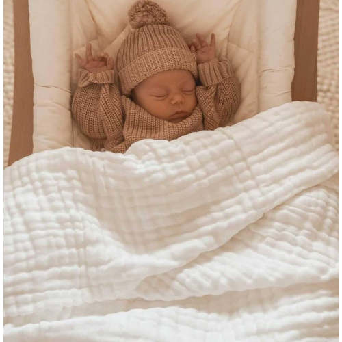 Organic Cotton Gauze Blanket - White | 3 Little Crowns
