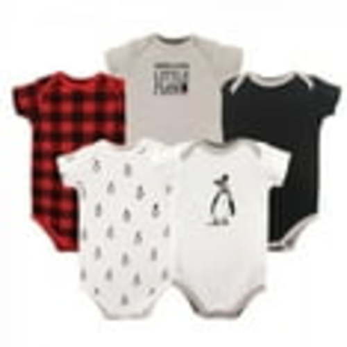 Hudson Baby Short Sleeve Bodysuits, 5-Pack, Newborn- 24 Months