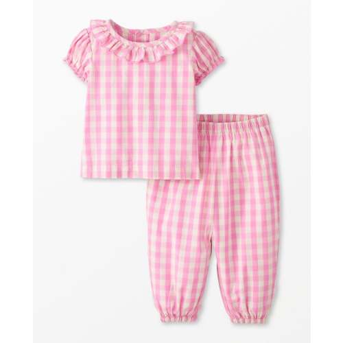 Baby Poplin Ruffle Shirt & Pants Set | Hanna Andersson