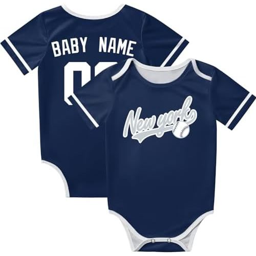 KREDE Baby Clothes Unisex Bodysuit Personalized Custom Baby Name Number for Boy Girl