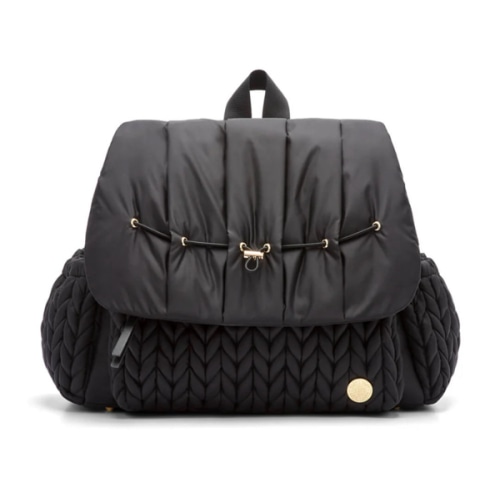 Levy Stylish Diaper Backpack - Black Herringbone