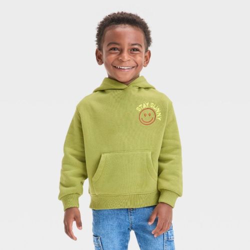 Grayson Mini Toddler Boys' Stay Sunny Hooded Fleece Sweatshirt - Olive Green 4t