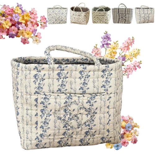 Car Storage Basket Organize, Quilted Fabric Storage Bin with Handles, Foldable Durable Organizer for Car Trunk Home Closet Laundry Toy Storage
