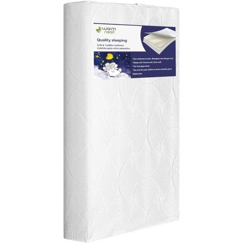 Memory Foam Crib Mattress, Dual Side Toddler Mattress,Washable and Waterproof, fits Standard Full-Size Crib and Toddler Bed,Fiberglass-Free.