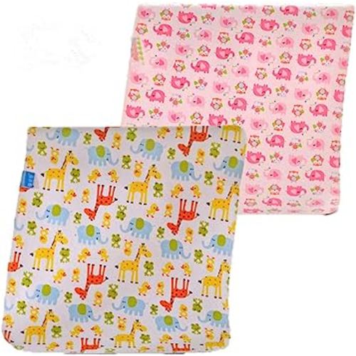 2pcs Pack Monvecle Baby Infant Waterproof Cotton Changing Pads Washable Resuable Diapers Liners Mats (2pcs Pink-28"x20")