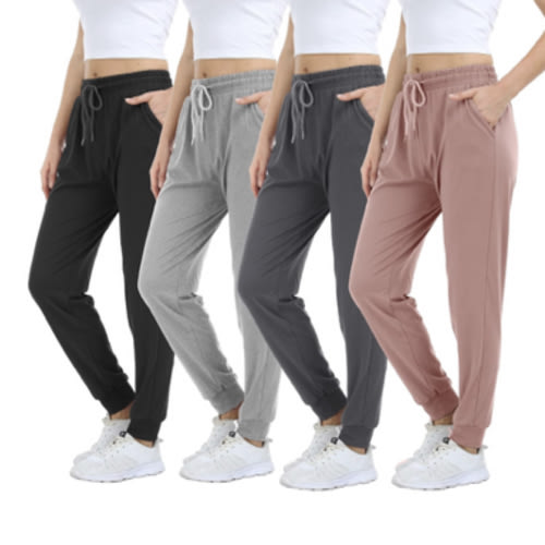 4 Pack Women's Lightweight Sweatpants with Pockets for Running Yoga Workout