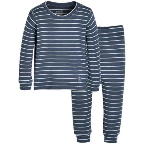 moimoln Stripe Pajamas Set 12M-8Y Ribbed Unisex Baby & Toddler, Soft Viscose, Snug-Fit, Everyday Sleepwear