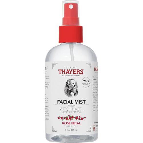Thayers Alcohol-Free Witch Hazel Facial Mist Toner with Aloe Vera, Rose Petal, Soothing and Hydrating, For All Skin Types, 8 oz