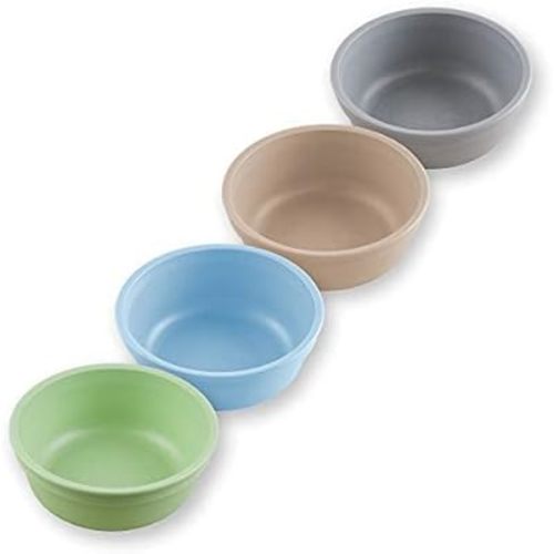 Re-Play 12 Oz. Toddler Bowls for Snack and Everyday Dining - Dishwasher and Microwave Safe - Made in USA - Set of 4-5.75" x 5.75" x 2" - Meadow