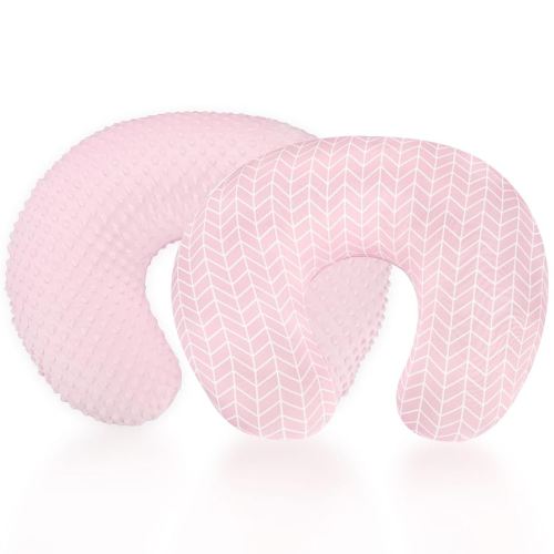 2 Pack Nursing Pillow Covers, DAYEEBALL Removable Nursing Covers for Breastfeeding Pillows, Stretchy and Soft Breastfeeding Pillow Slipcover for Baby Girls Boys Newborn (Pink, Stripes)
