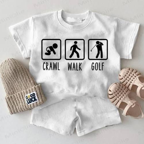 CRAWL WALK GOLF Baby 2-Piece White Set
