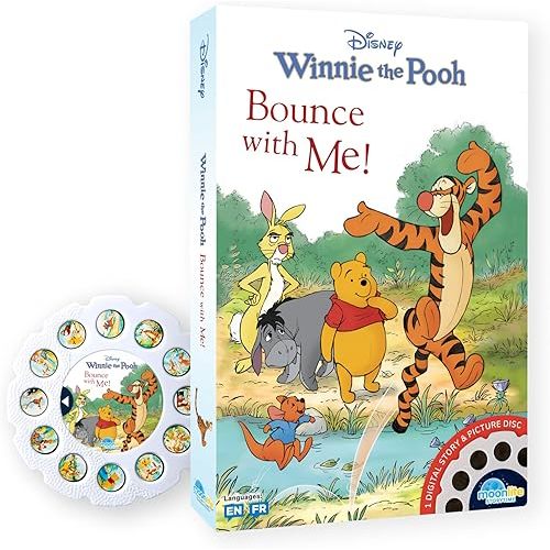 Moonlite Storytime - Disney's Winnie The Pooh Bounce with Me Storytime Disc - A Magical Read - Projector Sold Separately - Digital Story w/ Sound FX - Early Learning Gifts for Kids Ages 1 Year & Up