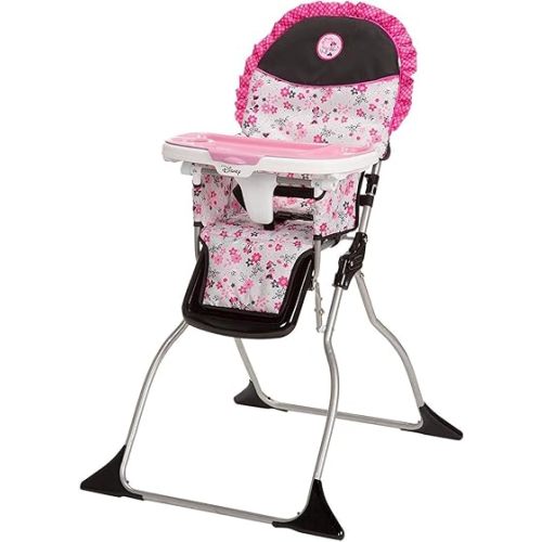 Disney Baby Minnie Mouse Foldable Highchair for Baby, Simple Fold High Chair with 3-Position Tray, Garden Delight