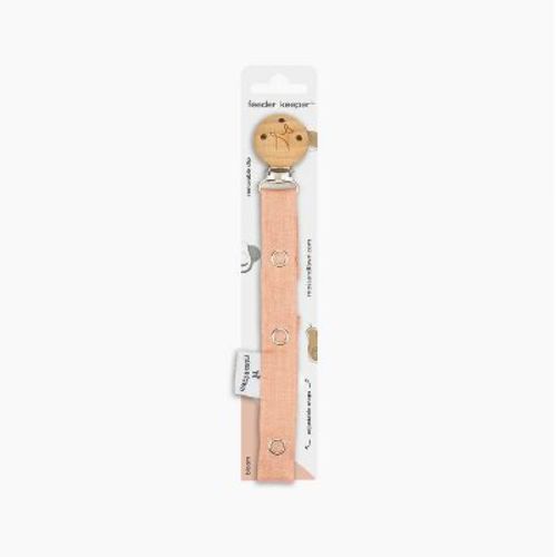Moss and Fawn Linen Pacifier Clip