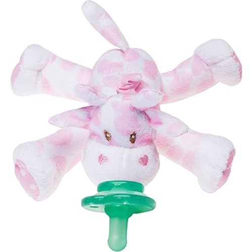 Nookums Paci-Plushies Shakies - Pacifier Holder with Built in Rattle (2 in 1)- Adapts to Name Brand Pacifiers, Suitable for All Ages, Plush Toy Includes Detachable Pacifier (Jaspie The Giraffe)