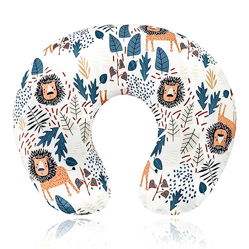 SWESEN Nursing Pillow Cover, Lion Breastfeeding Pillows Covers, Snug Fits Nursing Pillow Slipcovers for Boys Girls, Ultra Soft and Stretchy, Animal