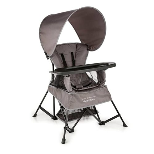 Baby Delight Go with Me Venture Portable Chair | Indoor and Outdoor | Sun Canopy | 3 Child Growth Stages | Grey