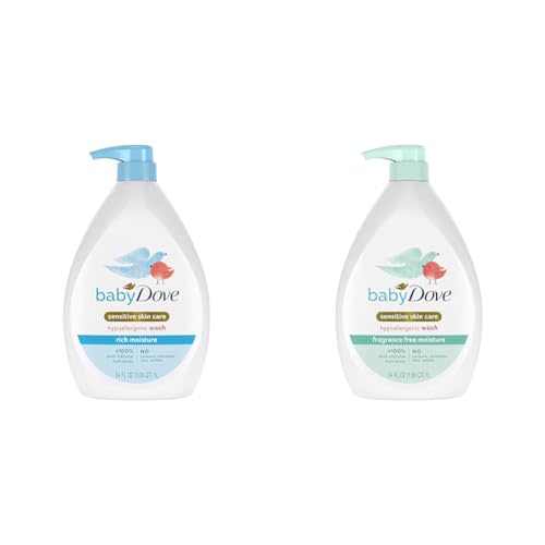 Baby Dove Sensitive Skin Care Baby Wash Rich & Fragrance Free Moisture For Baby Bath Time Tear-Free Hypoallergenic 34 oz (2 Pack)