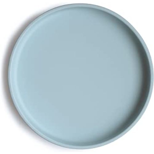 mushie Classic Silicone Suction Plate | BPA-Free Non-Slip Design (Powder Blue)