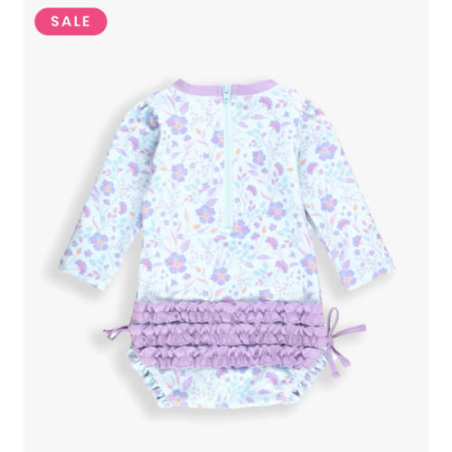 Floral Long Sleeve One Piece Rash Guard