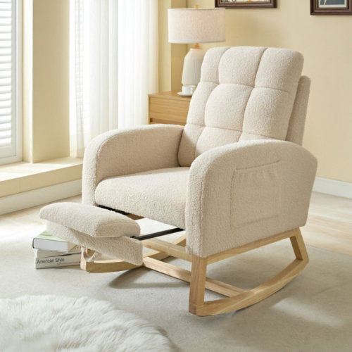 Latitude Run® Rocking Chair with adjustable Footrest and Side Pocket & Reviews | Wayfair