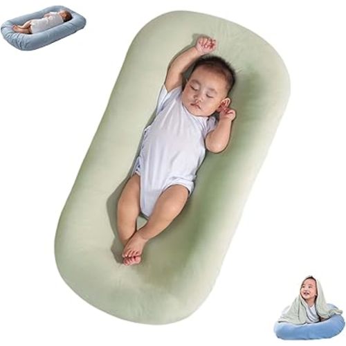 Baby Lounger, Baby Pillows for Sleeping for Newborn, Infant Lounger Pillow,Baby Lounger for Newborn 0-24 Months, Soft Organic Breathable Lounger Pillow for Newborn Infants (Green 0-24 Months)