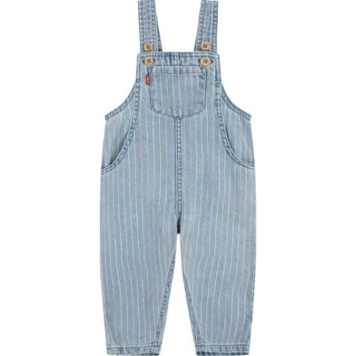 Rainbow Stripe Denim Overalls, 12M